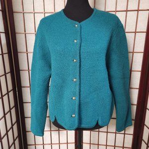 Ashley Teal Boiled Wool Jacket Size 13/14